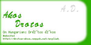 akos drotos business card